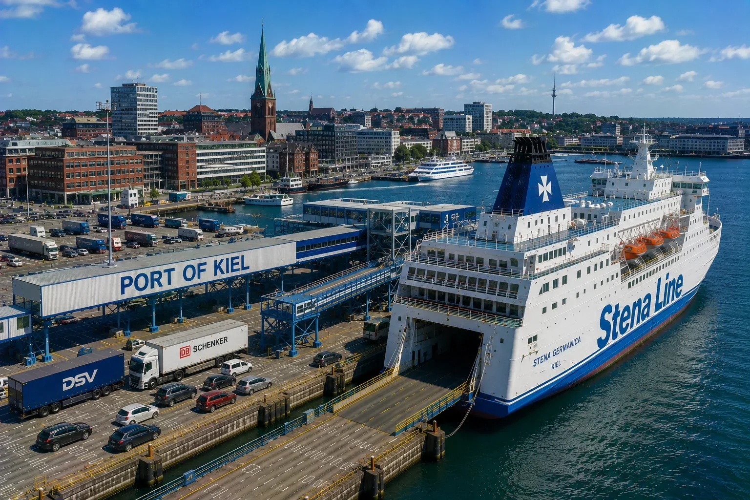 العبارة Stena Line في ميناء كيل في ألمانيا