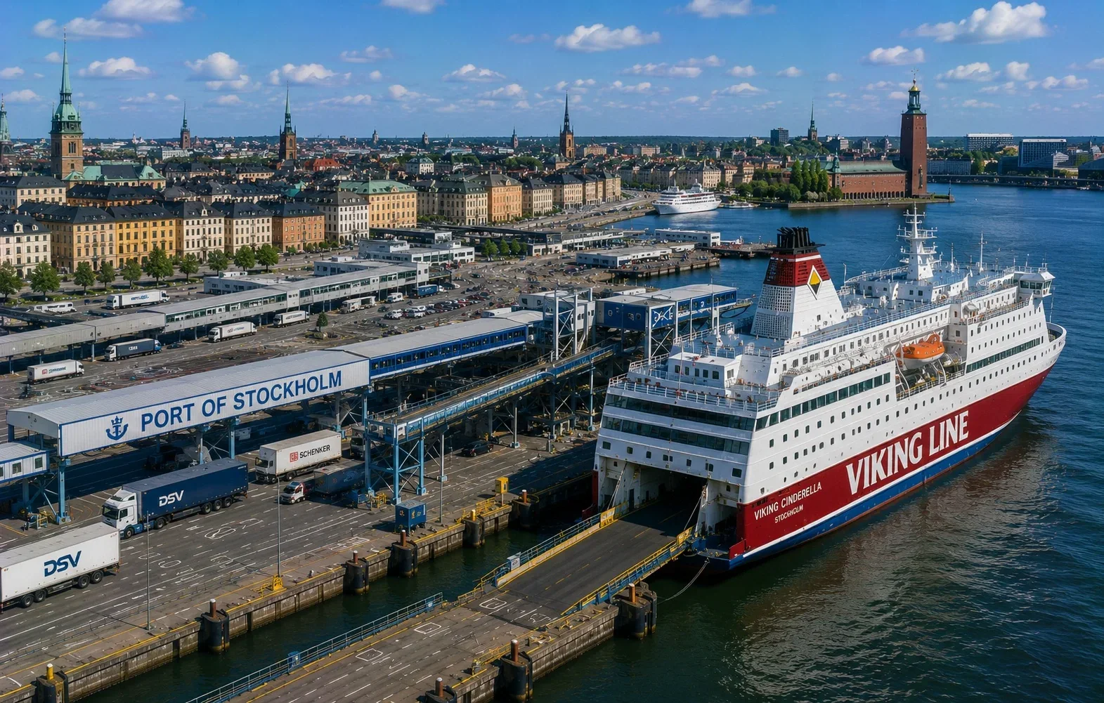 عبارة الركاب Viking Line في ميناء ستوكهولم
