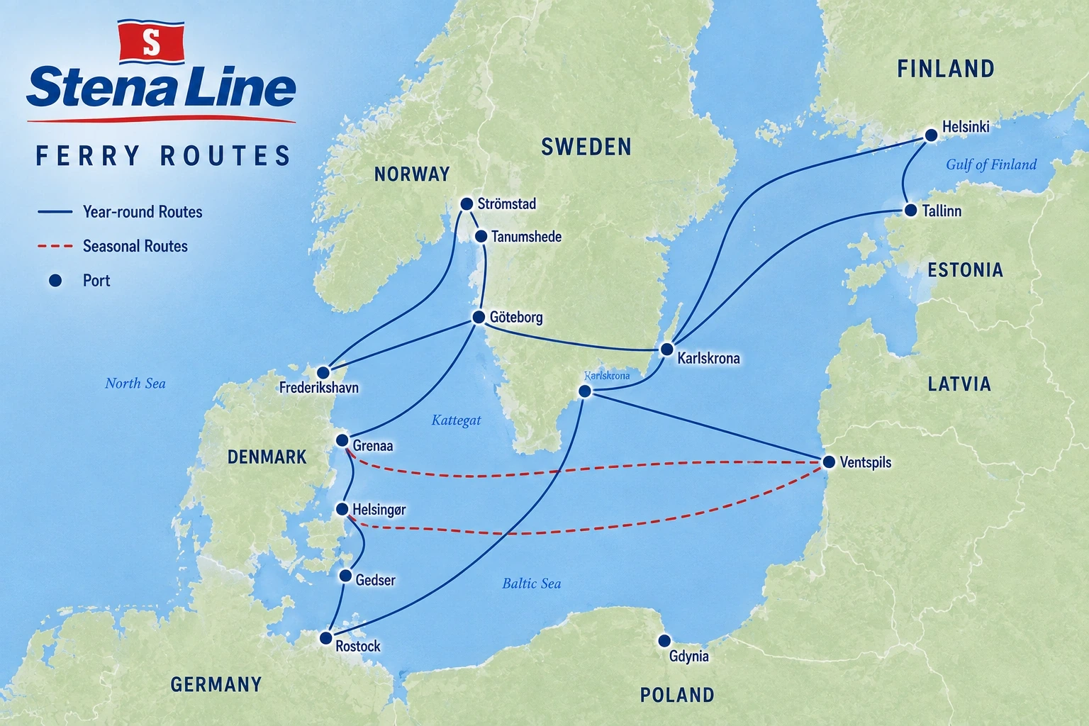 خريطة طريق Stena Line مصورة